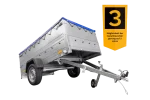 Anhänger mit faltbarer Deichsel GARDEN TRAILER 230 KIPP mit zusätzlichen Bordwänden, Stützrad und blauer Flachplane – Bild 3